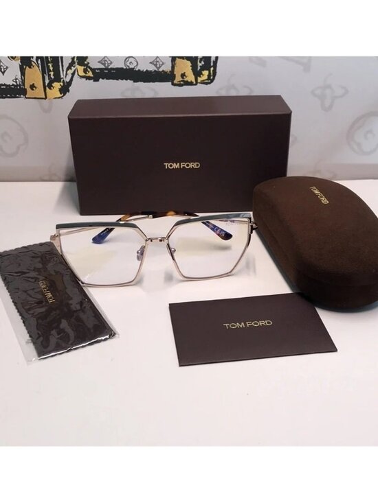 New Authentic Tom Ford Women\'s Gold Frame Glasses TF5946-B 028